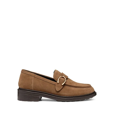 Women's Buckle-Detail Leather Loafers