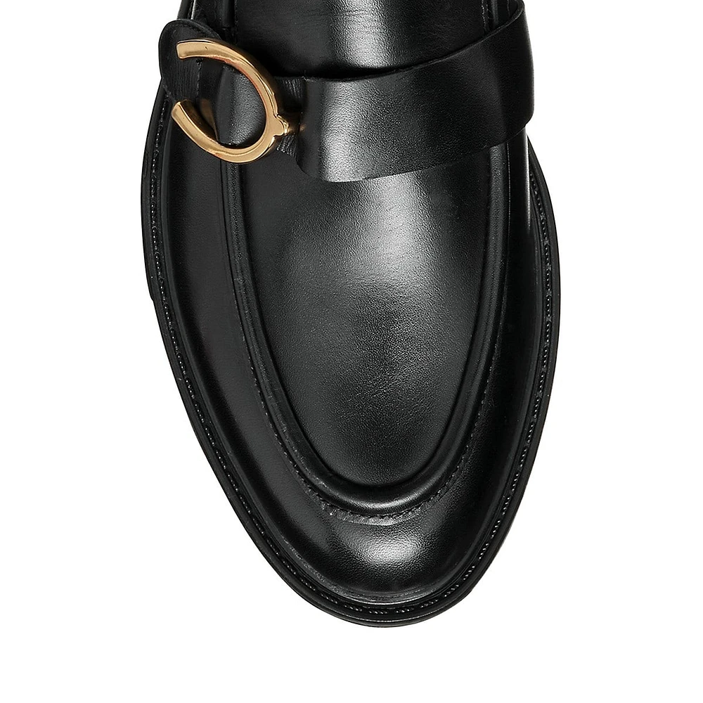 Women's Buckle-Detail Leather Loafers