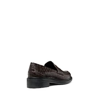 Women's Croc-Embossed Leather Loafers