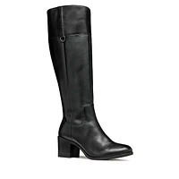 Womne's New Asheel Leather Block-Heel Tall Boots