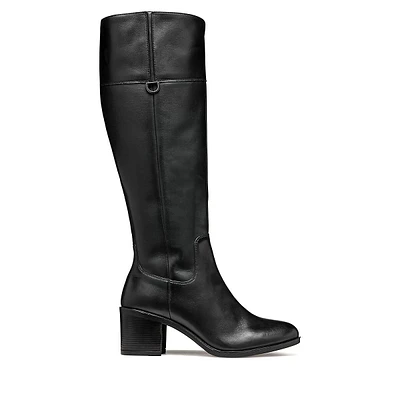 Womne's New Asheel Leather Block-Heel Tall Boots