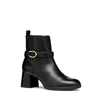 Women's Walk Pleasure Leather Block-Heel Ankle Boots