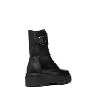 Women's Felleny Leather Combat Boots