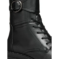 Women's Felleny Leather Combat Boots