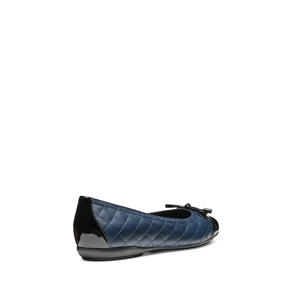 Annytah Quilted & Patent Ballerina Flats