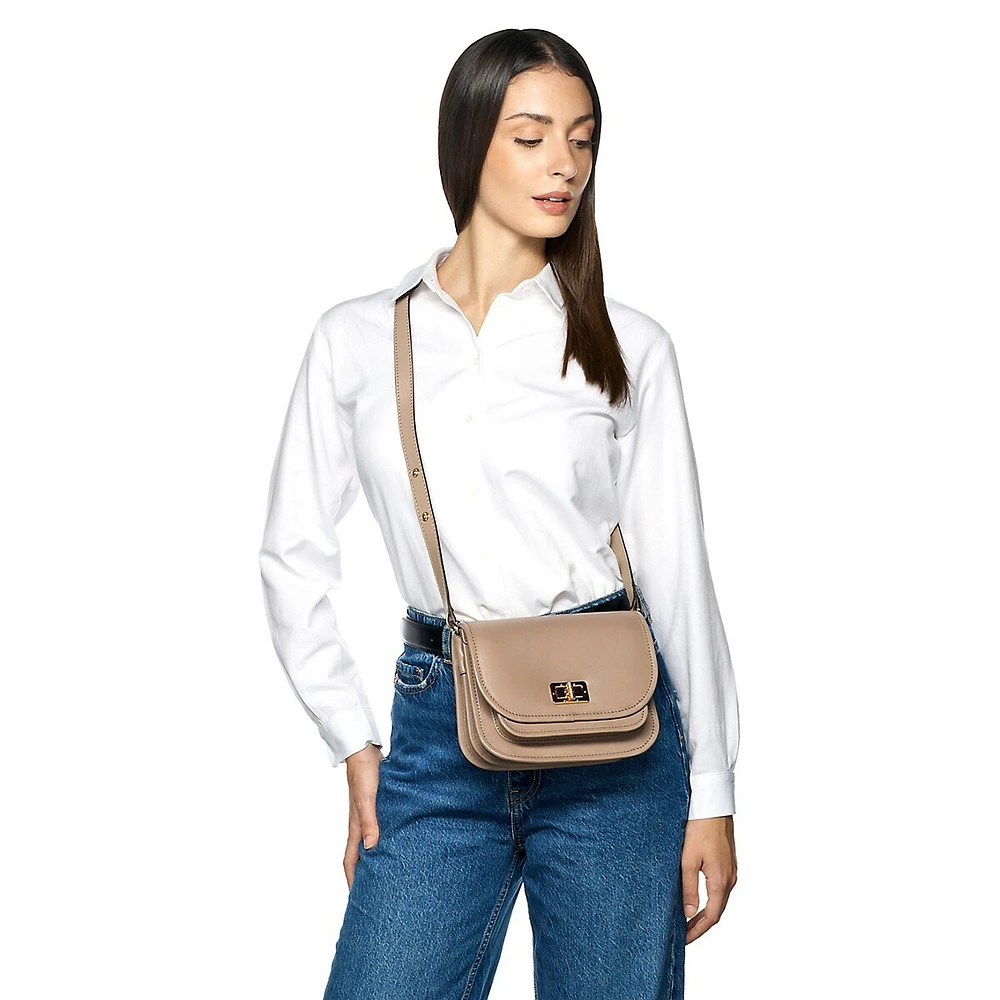 Flavrie Leather Crossbody Bag