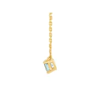 Necklace With Aquamarine In 10kt Yellow Gold