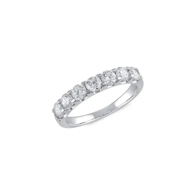 14K White Gold & CT. T.W. 7-Stone Round-Cut Lab-Grown Diamond Anniversary Ring