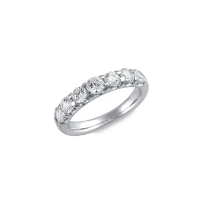 14K White Gold & 1.5 CT. T.W. 7-Stone Lab-Grown Diamond Anniversary Ring