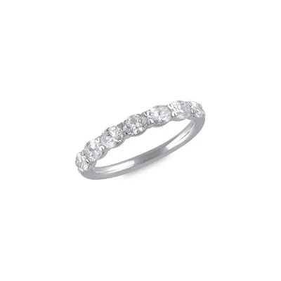 14K White Gold & 1 CT. T.W. 7-Stone Oval-Cut Lab-Grown Diamond Anniversary Ring