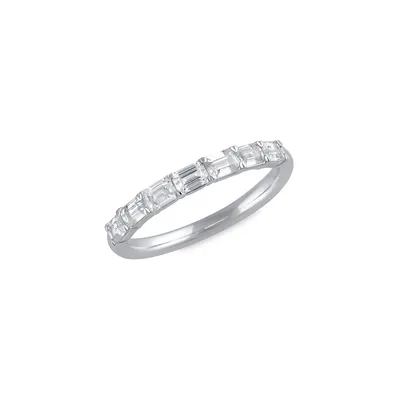 14K White Gold & 1 CT. T.W. 7-Stone Emerald-Cut Lab-Grown Diamond Anniversary Ring