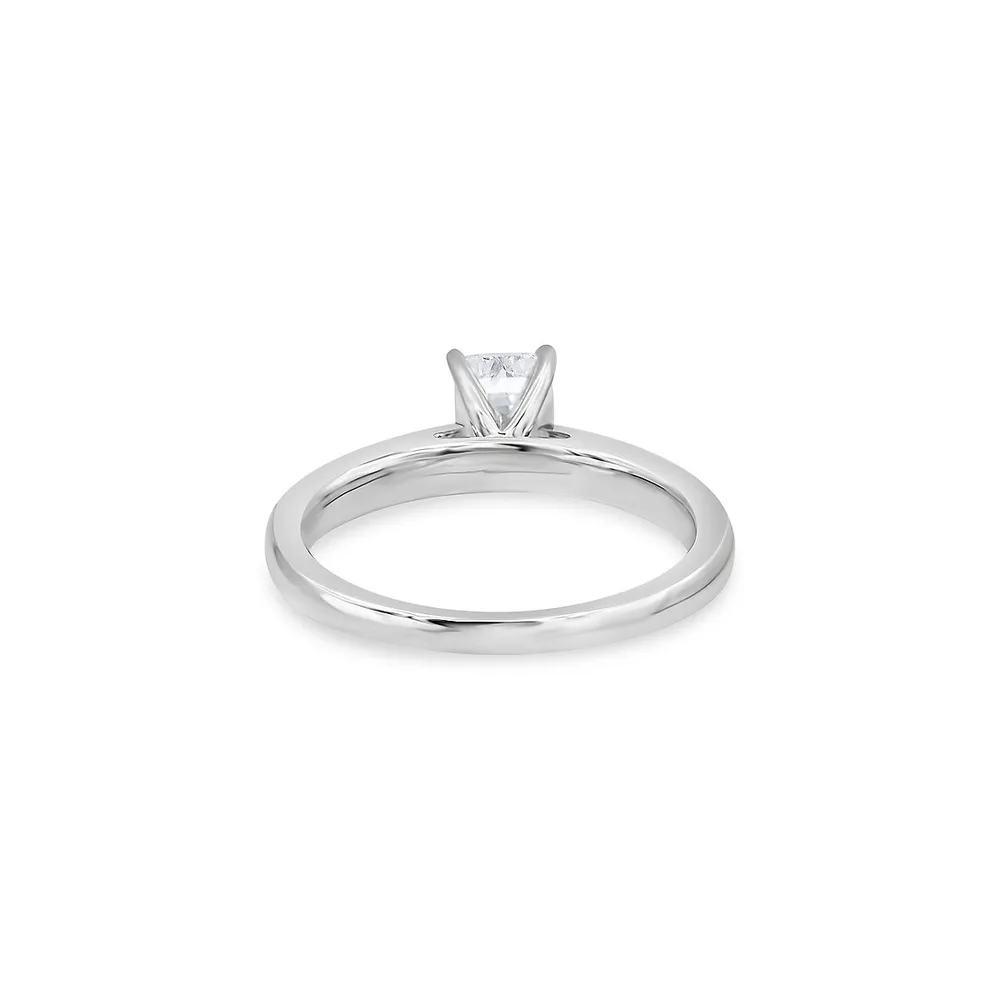 14K White Gold & CT. T.W. Emerald-Cut Lab-Grown Diamond Solitaire Ring