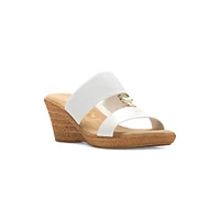 Textured Open-Toe Wedge Sandals