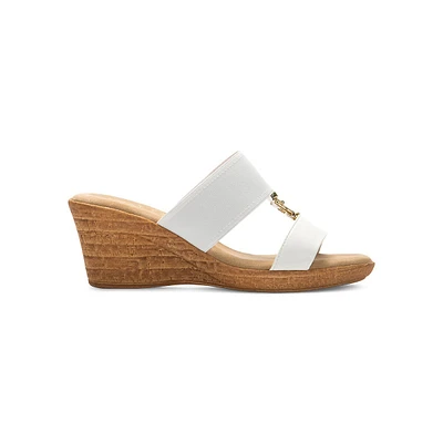 Textured Open-Toe Wedge Sandals