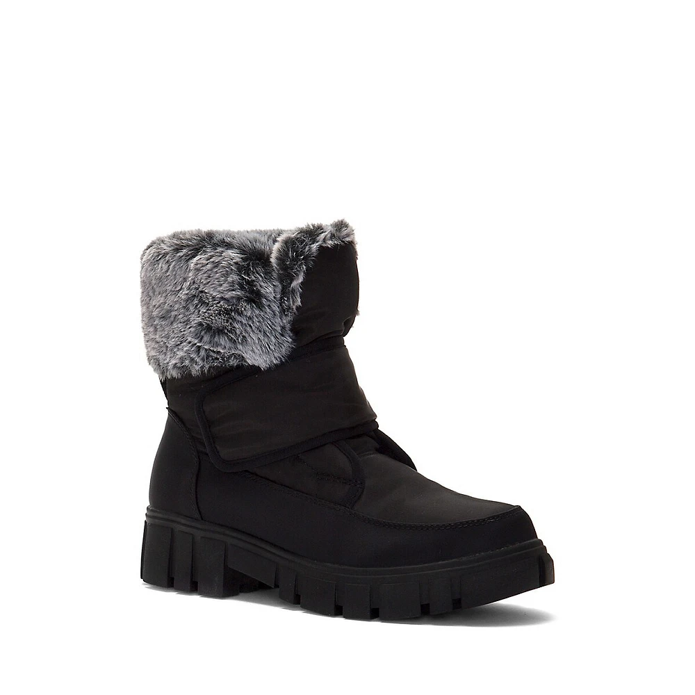 Sweetwave Faux Fur-Collar Waterproof Ankle Boots