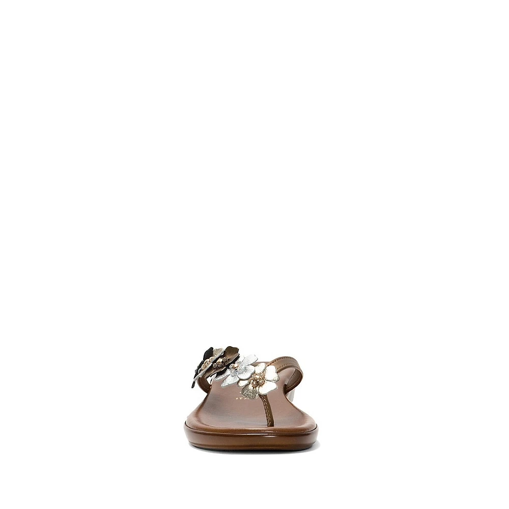 Sandales compensées à entredoigts et motif floral Emina pour femmes