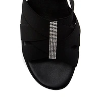 Embellished Criss-Cross Wedge Sandals