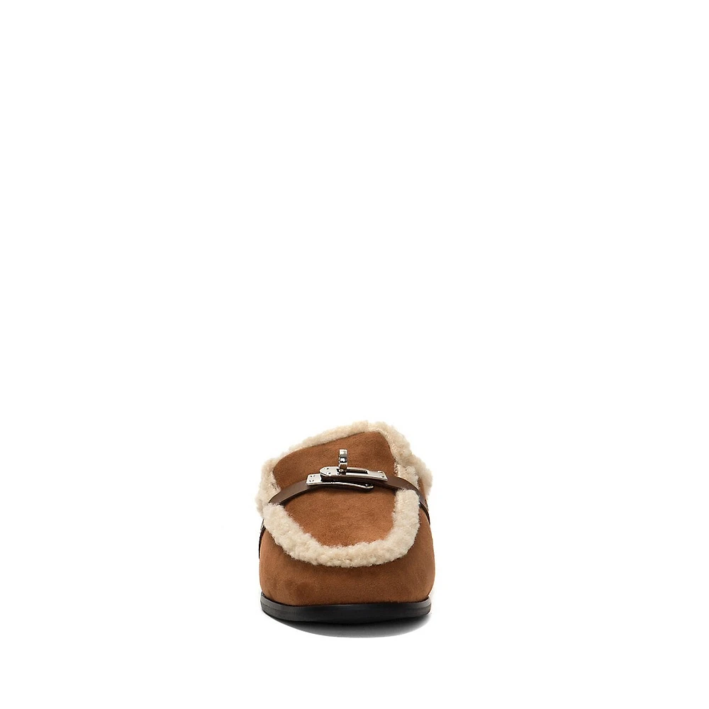 Lady Liberty Faux Fur-Lined Suedette Mules