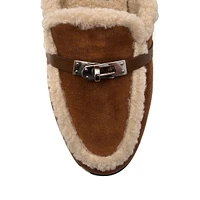 Lady Liberty Faux Fur-Lined Suedette Mules