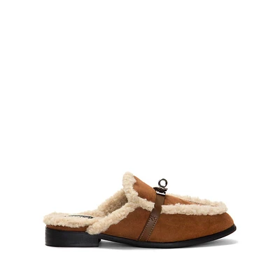 Lady Liberty Faux Fur-Lined Suedette Mules