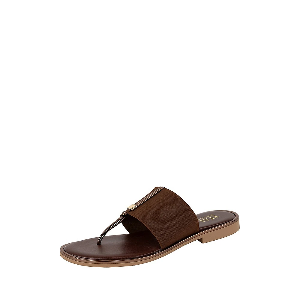 Wide Elastic Band Thong Sandals
