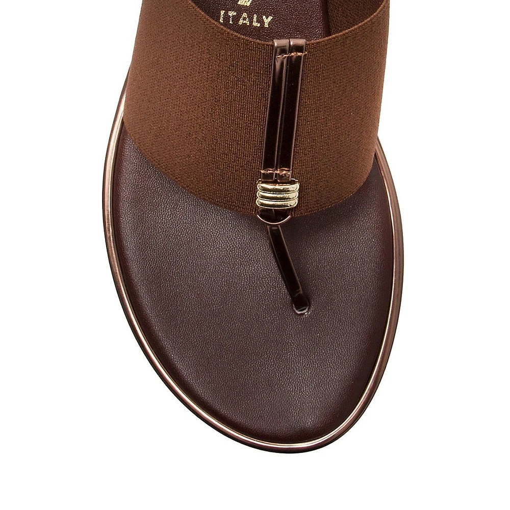 Wide Elastic Band Thong Sandals