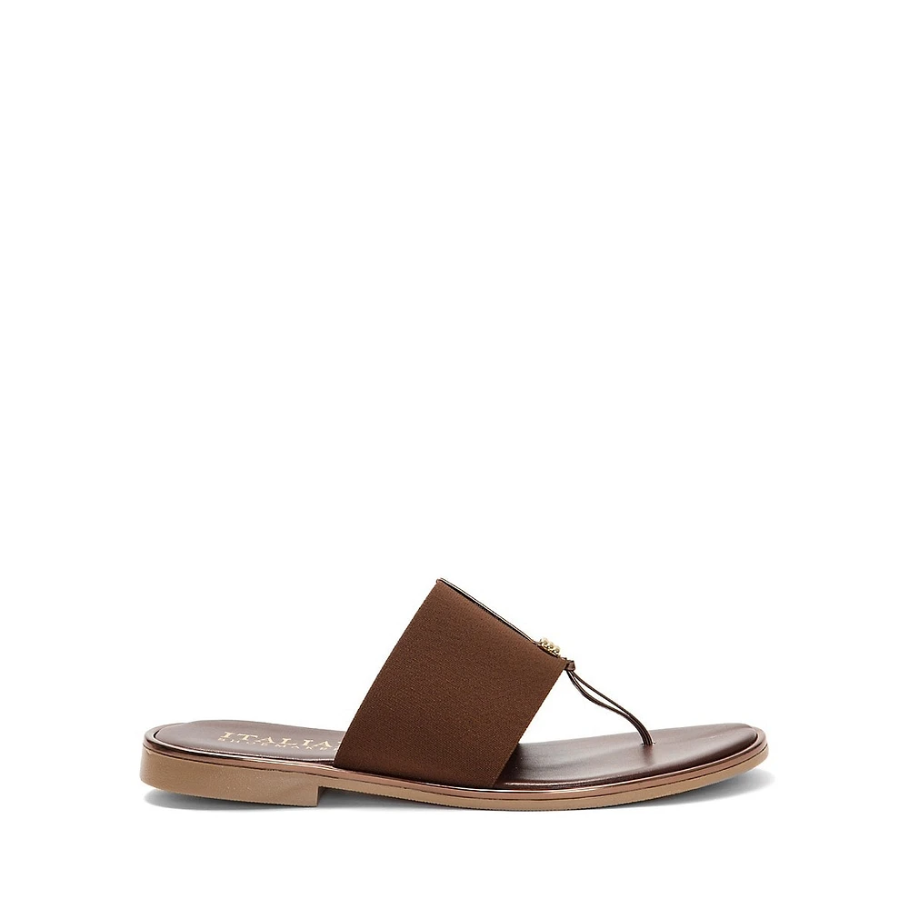 Wide Elastic Band Thong Sandals