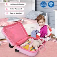2pc Kids Ride-on Luggage Set 18" Carry-on Suitcase & 12" Backpack Anti-loss Rope