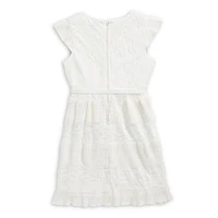Girl's Pleated Lace Dress