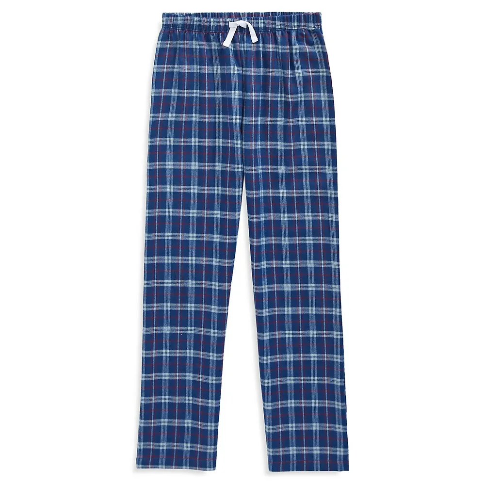 Ensemble t-shirt thermique et pantalon à carreaux aux couleurs contrastées pour garçons, 2 pièces