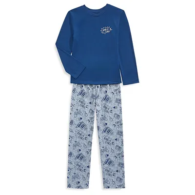 Boy's 2-Piece King Of Chill Pyjama Set