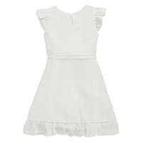Girl's Faux Lace Tiered Dress