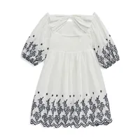 Little Girl's Embroidered Babydoll Dress