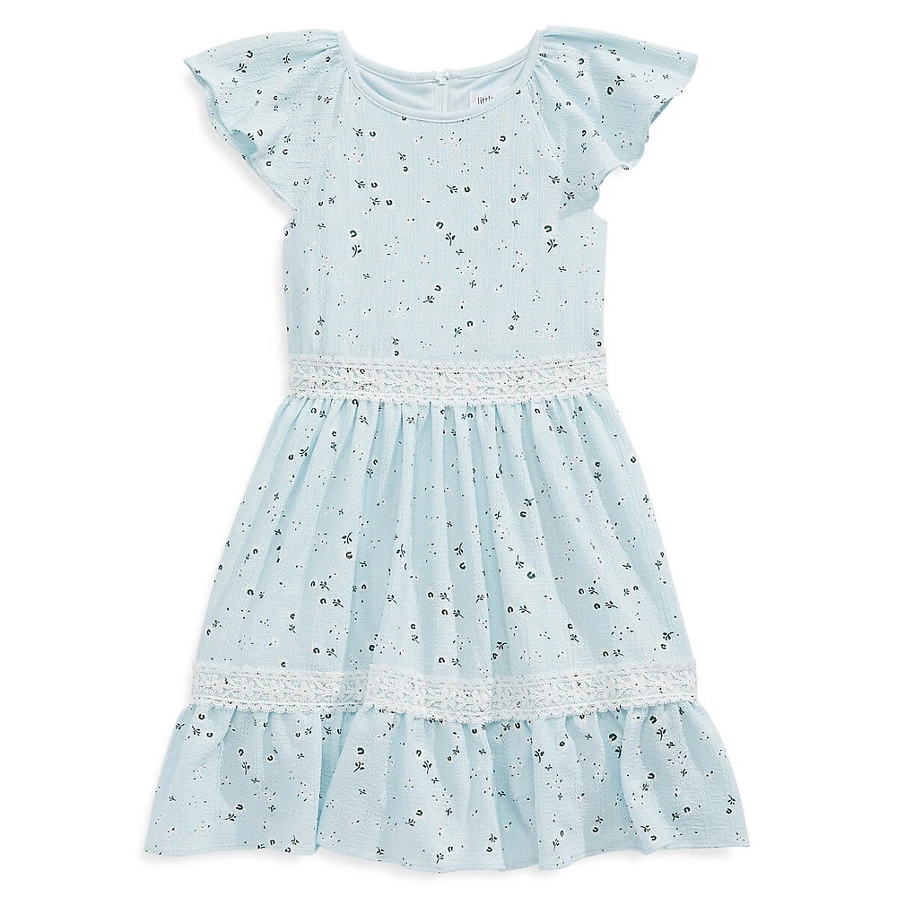 Little Girl's Poplin Floral Dress