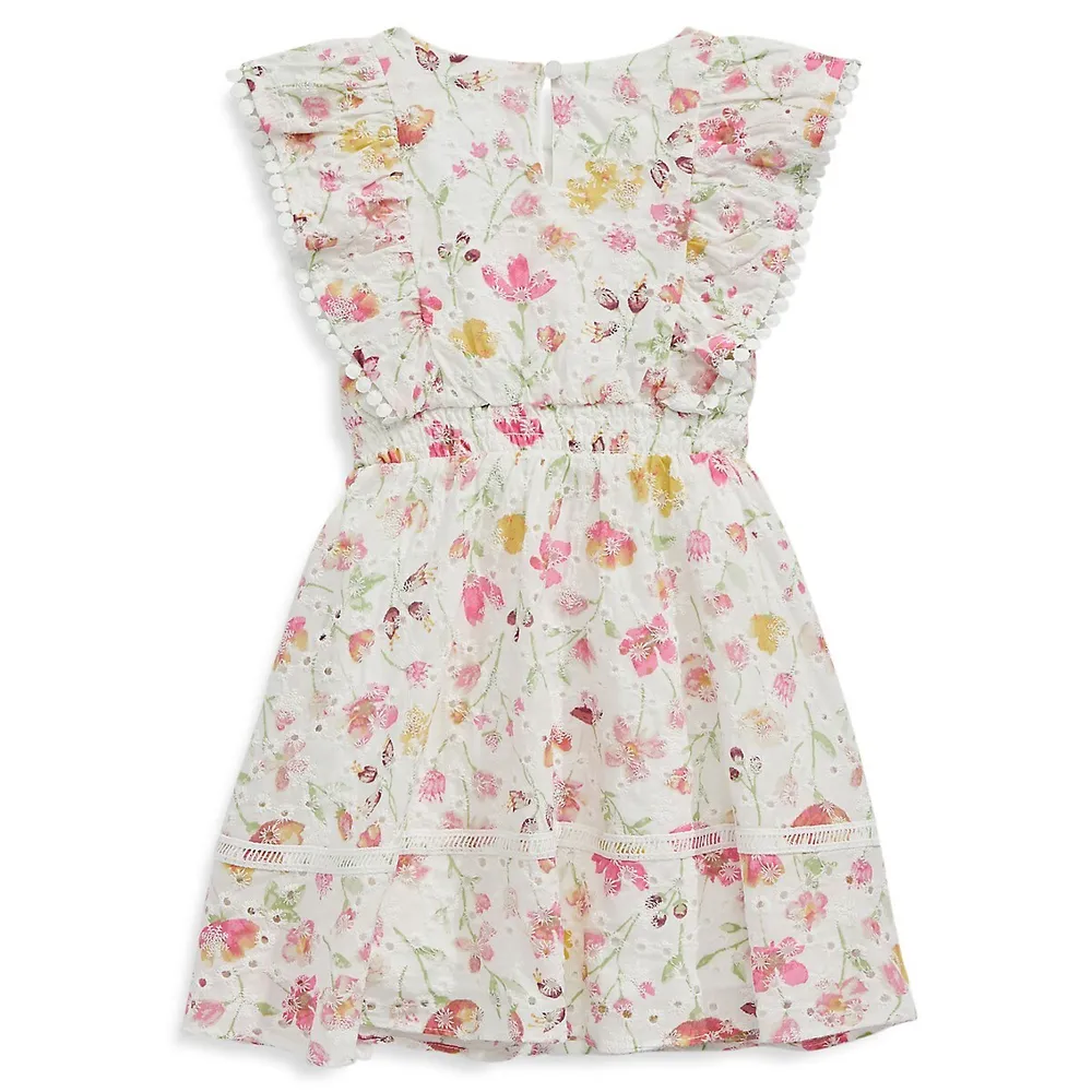 Little Girl's Floral Ruffle Dress