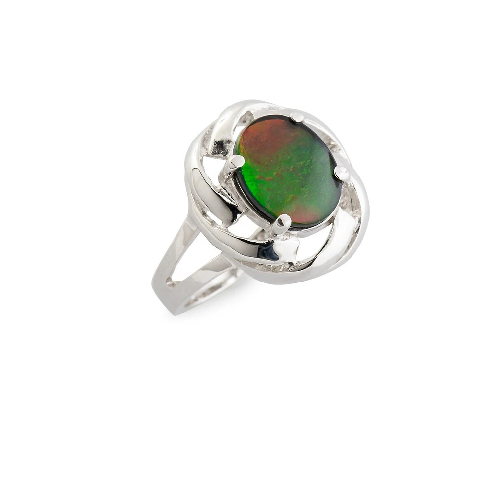 Ammolite and Sterling Silver Ring