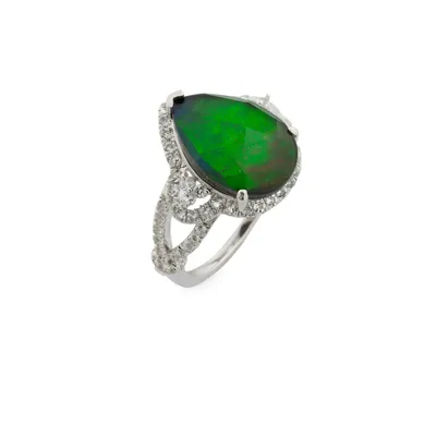 Ammolite and Sterling Silver Ring
