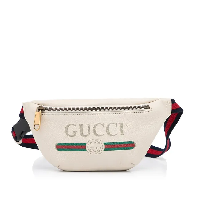 Gucci GG Logo Belt Bag in Black Leather 598080