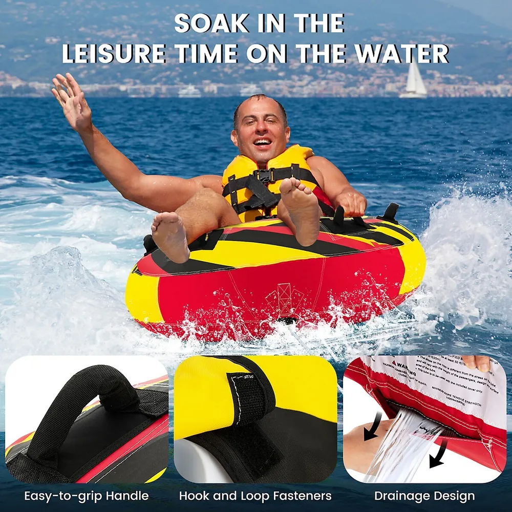 Costway Inflatable Towable Tubes For Boating Water Sport Towables For Boat  To Pull