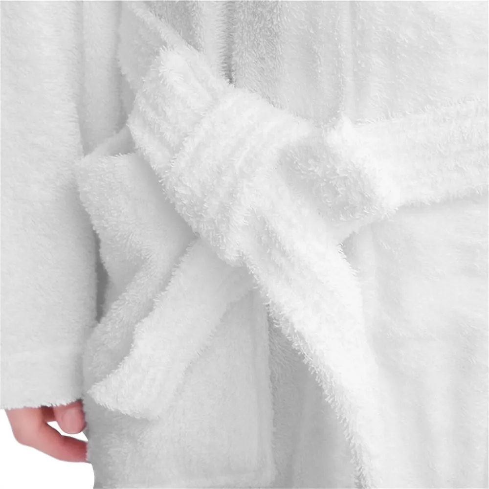 LIVINGbasics Bathrobe For Women And Men,100% Terry Cotton Soft Spa Robe,  White