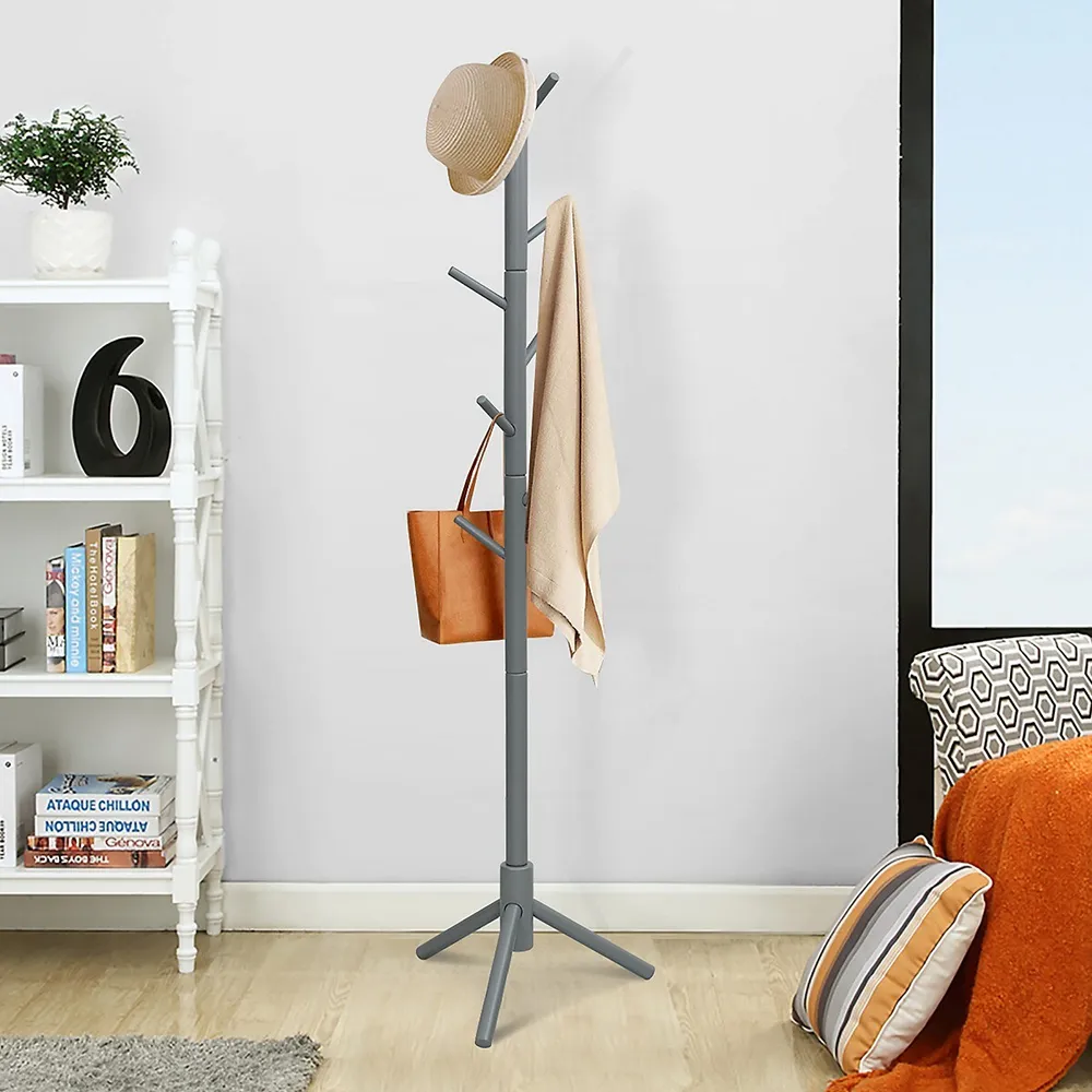 Coat Rack Freestanding, Coat Hanger Stand 12 Hooks- Metal Hall