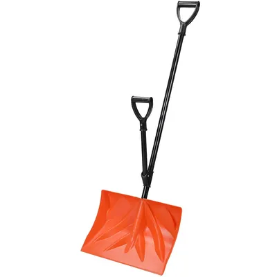 Reducing Snow Shovel with 2 handdles 18" Strain, Snow Remove Tool - Orange