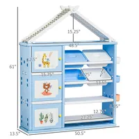 Kids Toy Organizer And Storage Book Shelf With Shelves, Storage Cabinets, Storage Boxes, And Storage Baskets