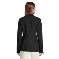 Double-Breasted Basque Blazer