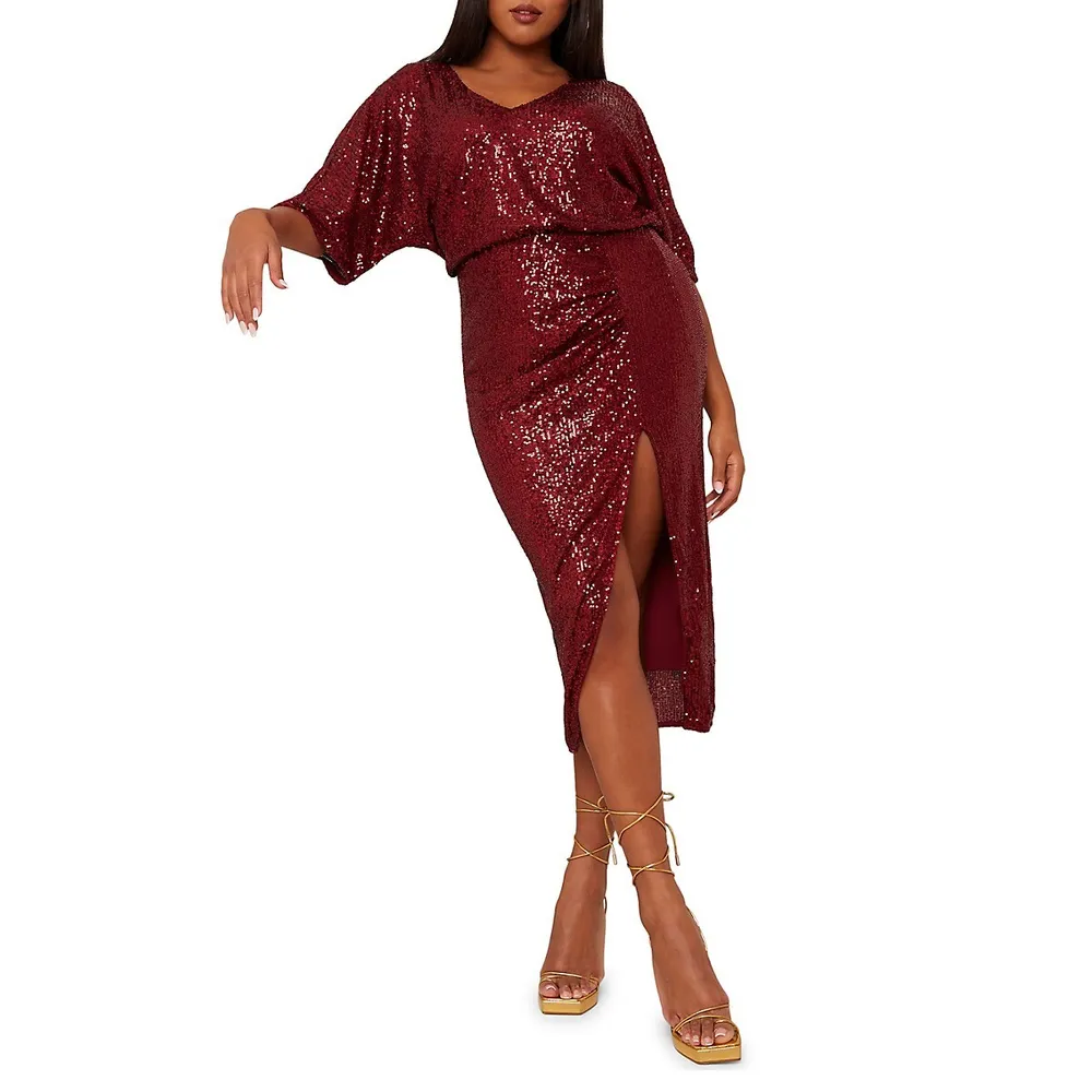 Glitter Sequin Midi Dress