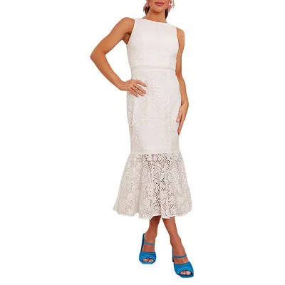 Sleeveless Lace Bodycon Midi Dress