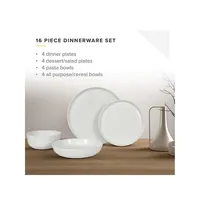 Bone China 16-Piece Coupe Dinnerware Set