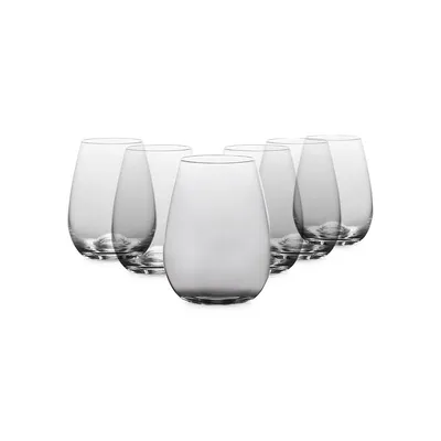 Crystal 6-Piece Stemless Wine Glass Set