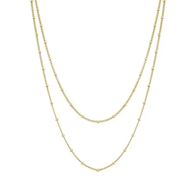 Emina 18K Goldplated 2-Row Chain Necklace