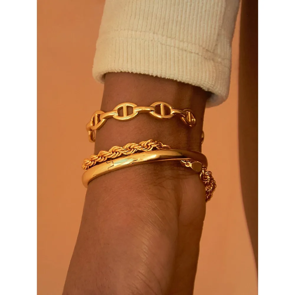 Keylin 18K Goldplated Twisted Chain Bracelet